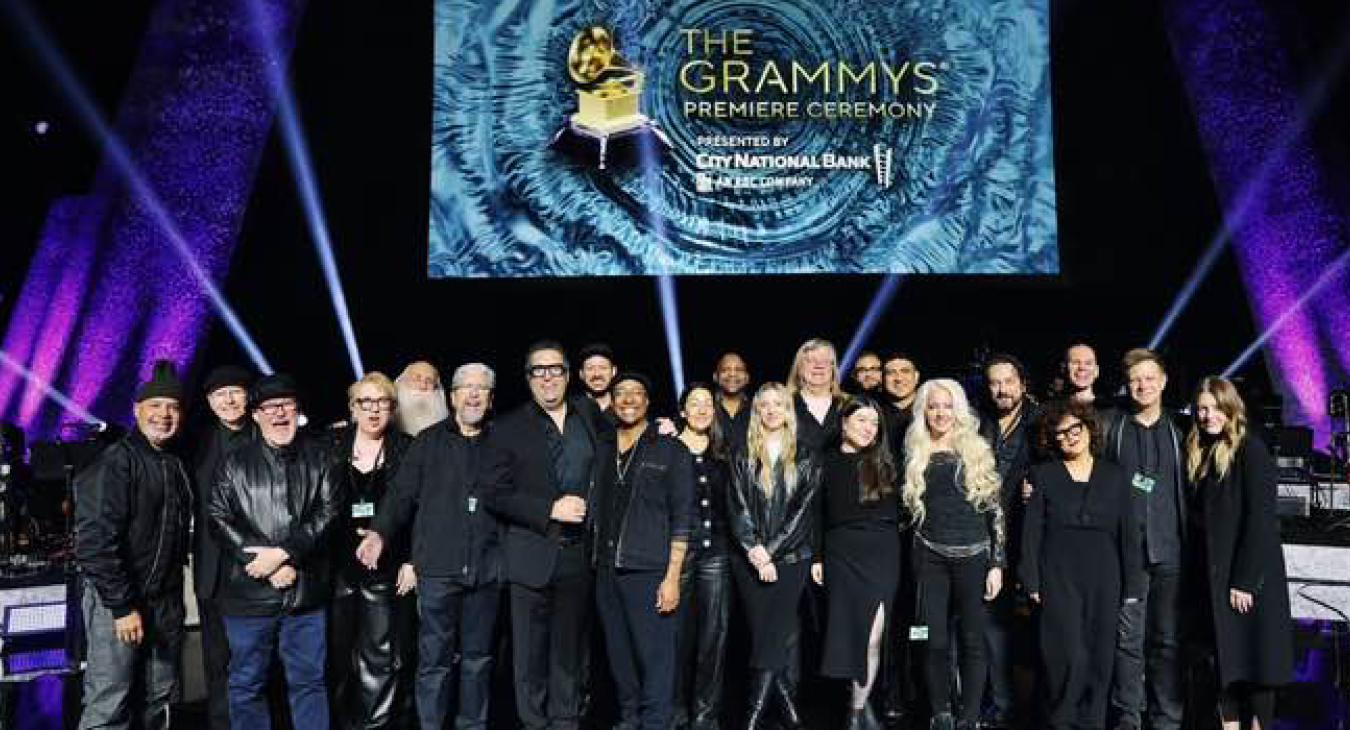 Luis Conte with 2025 Grammy Crew
