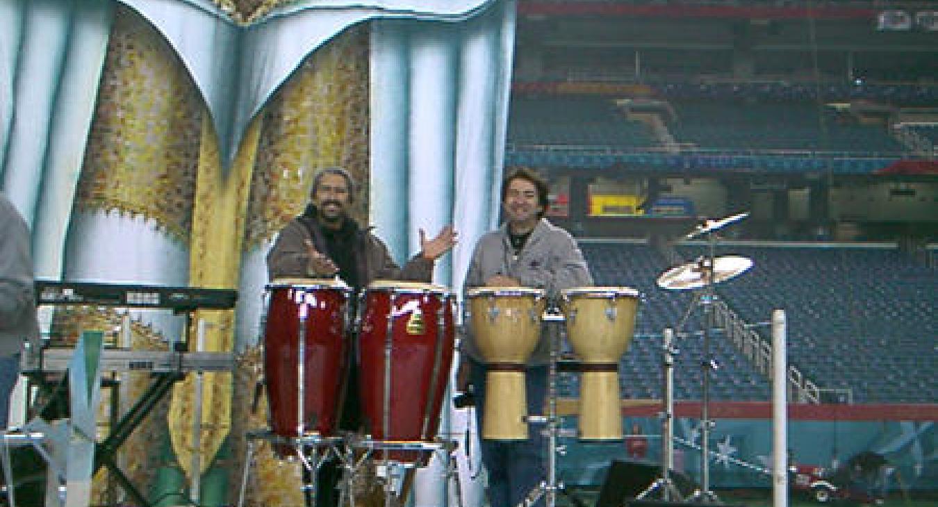 Luis Conte at the Superbowl